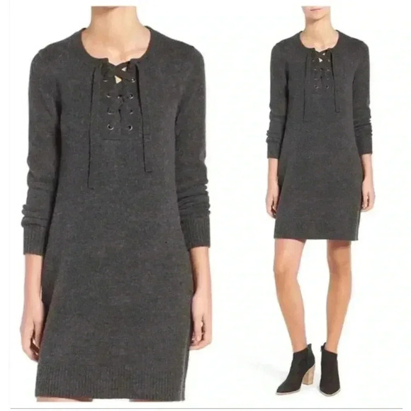 *Madewell 100% Merino Wool Gray Dress Size S - Picture 1 of 6